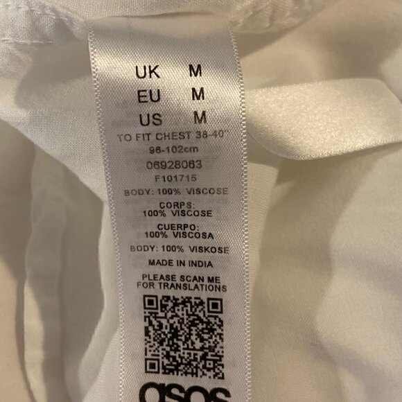 ASOS White Long Line Tunic Blouse, Minimalist, Chic Swim Cover-Up, Flowy - Picture 6 of 6